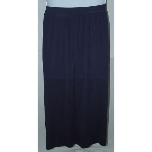COLDWATER CREEK Navy Plus Sz 3X Pull On Soft Stretchy Maxi Skirt Pockets NEW NWT - Picture 2 of 3
